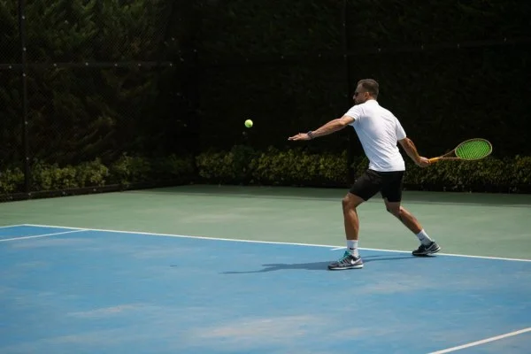 tennis player backhand